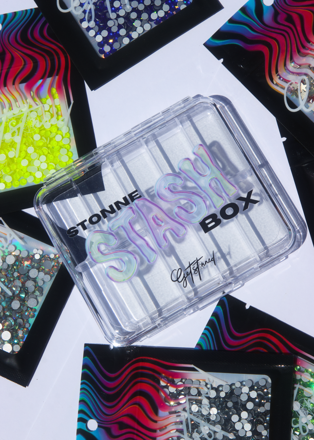STASH BOX - ACRYLIC RHINESTONE 10 SET CASE