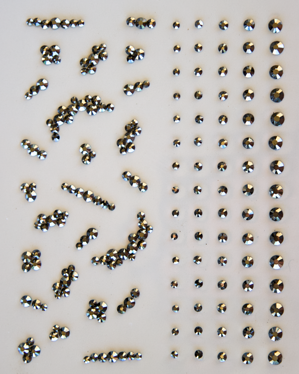 GUNMETAL SELF ADHESIVE RHINESTONE CLUSTERS