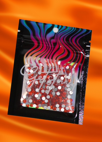 FANTA ORANGE RHINESTONE BAGGIE