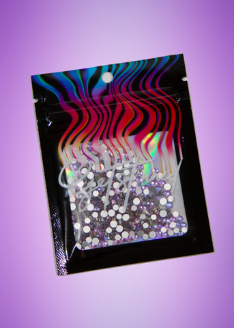 LAVENDER RHINESTONE BAGGIE