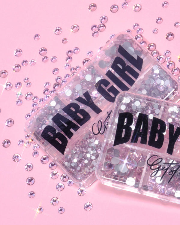 BABY GIRL LIGHT PINK RHINESTONES