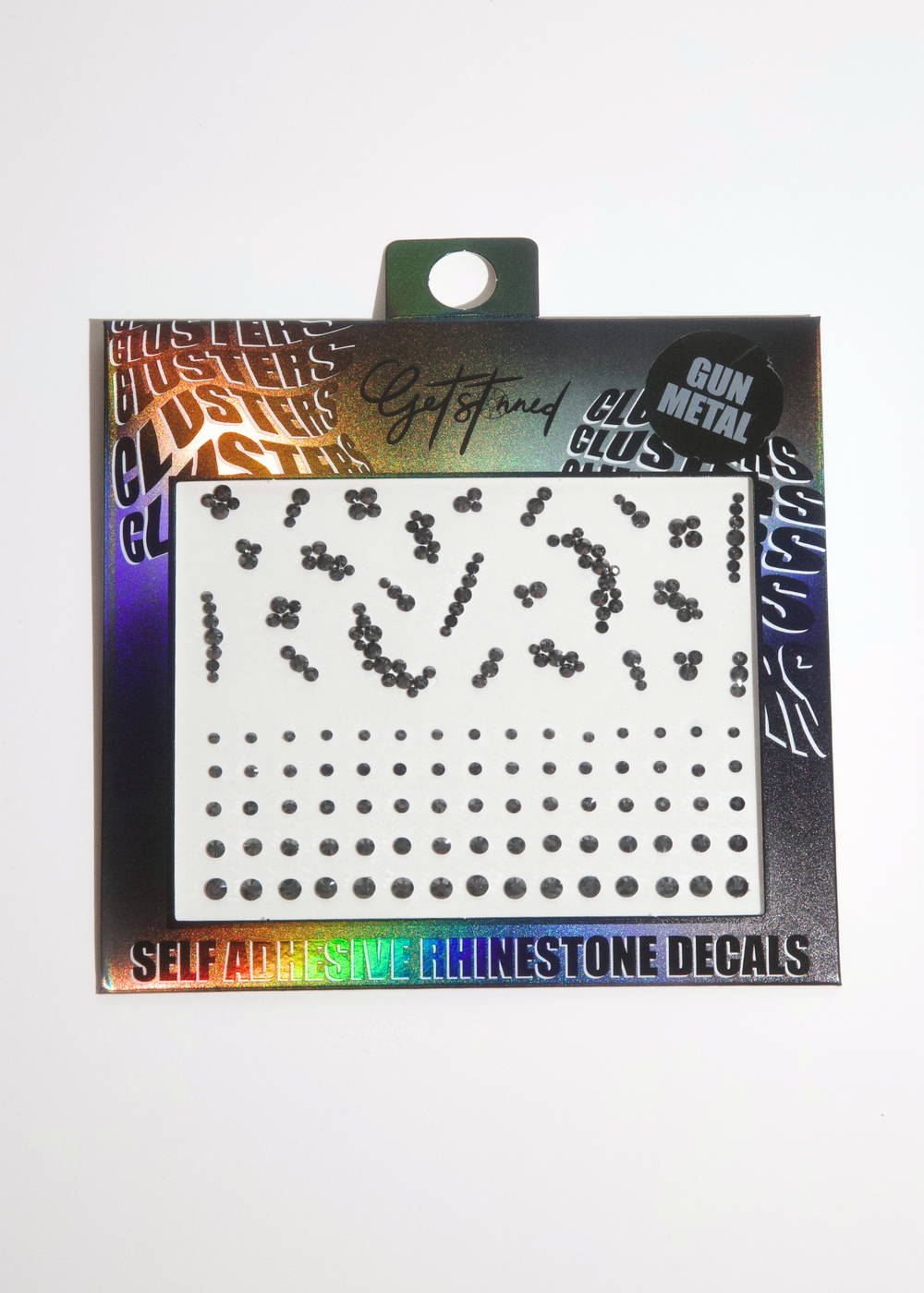 GUNMETAL SELF ADHESIVE RHINESTONE CLUSTERS