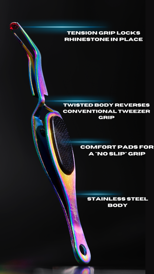 rhinestone tweezers, rhinestone tool, tweezers, dab tweezers, craft tools, rhinestone supplies 